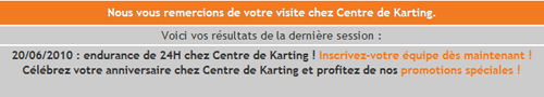 Faites la promotion de vos évènements et opérations spéciales grâce aux e-mails de résultats de sessions