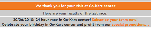Advertise your own events and promotions thanks to the race results emails