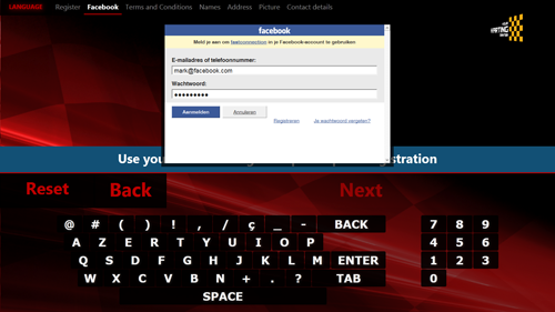 Facebook integration in the Kiosk software!